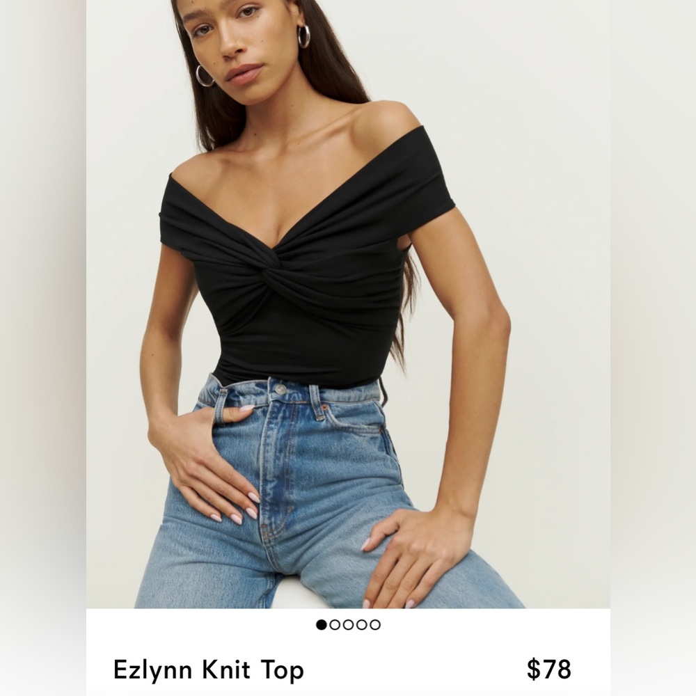Size M REFORMATION Ezlynn Knit Top in Black. Never worn, tags still attached!